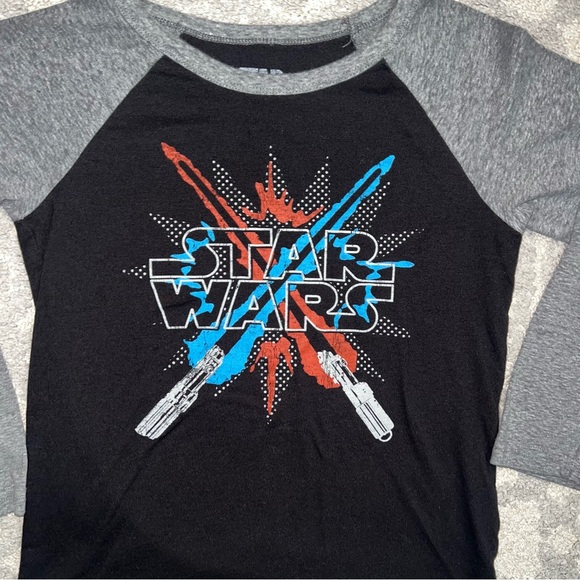 Star Wars Kids Long Sleeve Shirt - Black and Gray - Picture 2 of 3